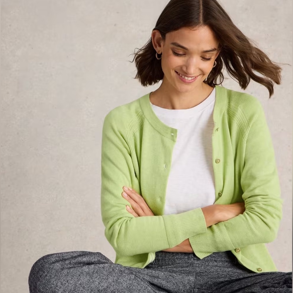 lily pulitzer light green button cardigan and tank top set